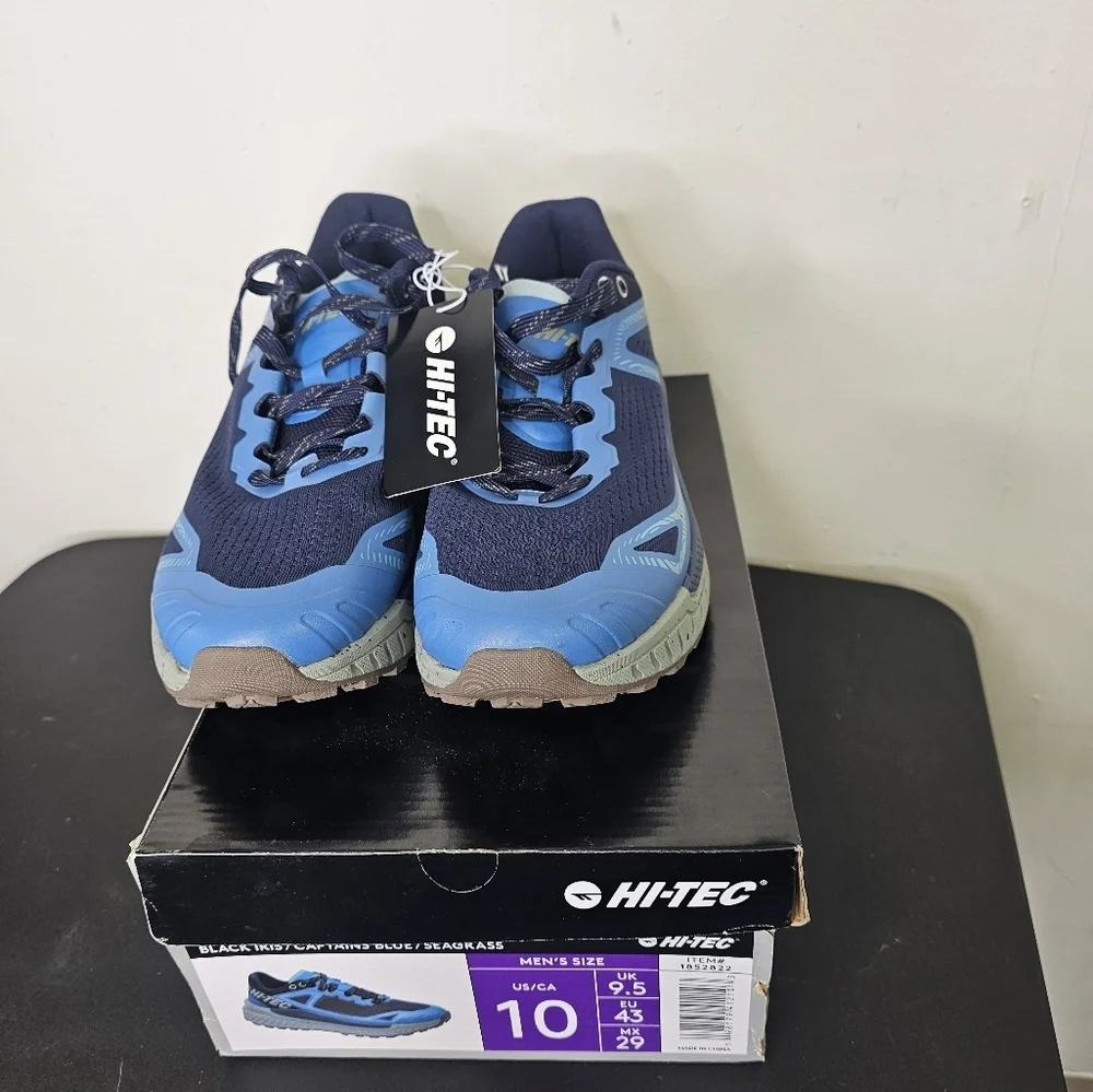 Hi-Tec Men's Shoes Black IRIS Captains Blue Seagrass Size 10